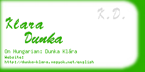 klara dunka business card